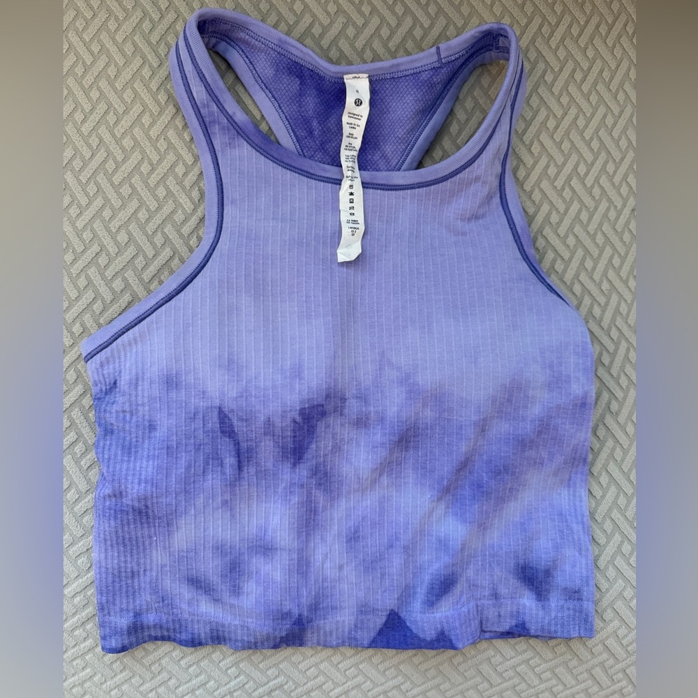 NWOT Lululemon Ebb to street RB purple tie dye size 6